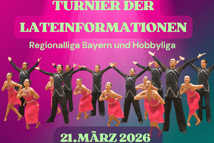 Plakat Turnierankündigung Lateinformation Regionalliga & Hobbyliga Wasserburg 2026